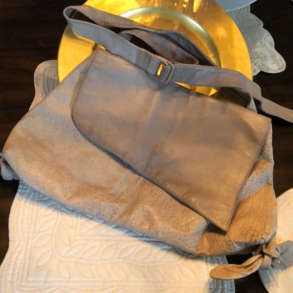 Vintage 1920’s Benelli Roma Leather ostrich stamped cross body adjustable bag - Picture 3 of 17